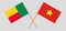 Crossed flags of Benin and Vietnam