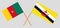 Crossed flags of Brunei and Cameroon