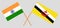 Crossed flags of Brunei and India