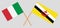 Crossed flags of Brunei and Italy