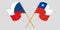 Crossed flags of Chile and Czech Republic