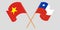 Crossed flags of Chile and Vietnam