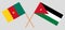 Crossed flags of Jordan and Cameroon