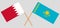 Crossed flags of Kazakhstan and Bahrain