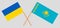 Crossed flags of Kazakhstan and the Ukraine