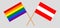 Crossed flags of LGBT and Austria