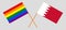 Crossed flags of LGBT and Bahrain