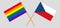 Crossed flags of LGBT and Czech Republic