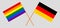 Crossed flags of LGBT and Germany