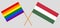 Crossed flags of LGBT and Hungary