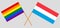 Crossed flags of LGBT and Luxembourg