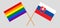 Crossed flags of LGBT and Slovakia