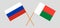 Crossed flags of Madagascar and Russia