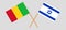 Crossed flags of Mali and Israel