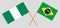 Crossed flags of Nigeria and Brazil