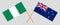 Crossed flags of Nigeria and New Zealand