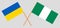 Crossed flags of Nigeria and the Ukraine