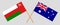 Crossed flags of Oman and Australia