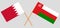 Crossed flags of Oman and Bahrain