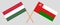 Crossed flags of Oman and Hungary