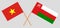 Crossed flags of Oman and Vietnam