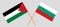 Crossed flags of Palestine and Bulgaria