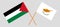 Crossed flags of Palestine and Cyprus