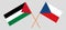 Crossed flags of Palestine and Czech Republic
