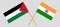 Crossed flags of Palestine and India