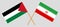 Crossed flags of Palestine and Iran