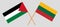 Crossed flags of Palestine and Lithuania