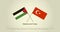 Crossed flags of Palestine and Turkey. Official colors.