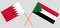 Crossed flags of Sudan and Bahrain