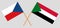 Crossed flags of Sudan and Czech Republic