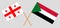 Crossed flags of Sudan and Georgia