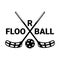Crossed floorball sticks icon and floorball ball.