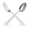 Crossed fork and spoon.