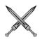 Crossed gladius swords sign icon.