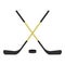 Crossed hockey sticks icon isolated