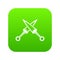 Crossed japanese daggers icon digital green