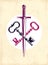 Crossed keys and dagger vector symbol emblem, turnkeys and sword, protected secrets, secured power.