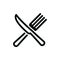 Crossed knife and fork vector illustration