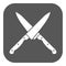 The crossed knives icon. Knife and chef, kitchen symbol. Flat