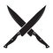 The crossed knives icon. Knife and chef, kitchen symbol. Flat isolated  illustration