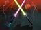 Crossed laser swords