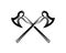 Crossed Medieval Warrior Axes, Vector illustration on white,