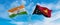 crossed national flags of India and Papua New Guinea flag waving in the wind at cloudy sky. Symbolizing relationship, dialog,