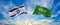 crossed national flags of Israel and Saudi Arabia flag waving in the wind at cloudy sky. Symbolizing relationship, dialog,