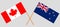 Crossed New Zealand and Canadian flags