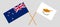 Crossed New Zealand and Cyprian flags